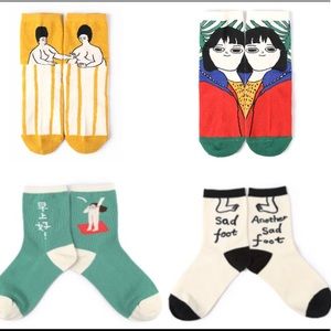 High Quality Cartoon Series Mid Cut Socks